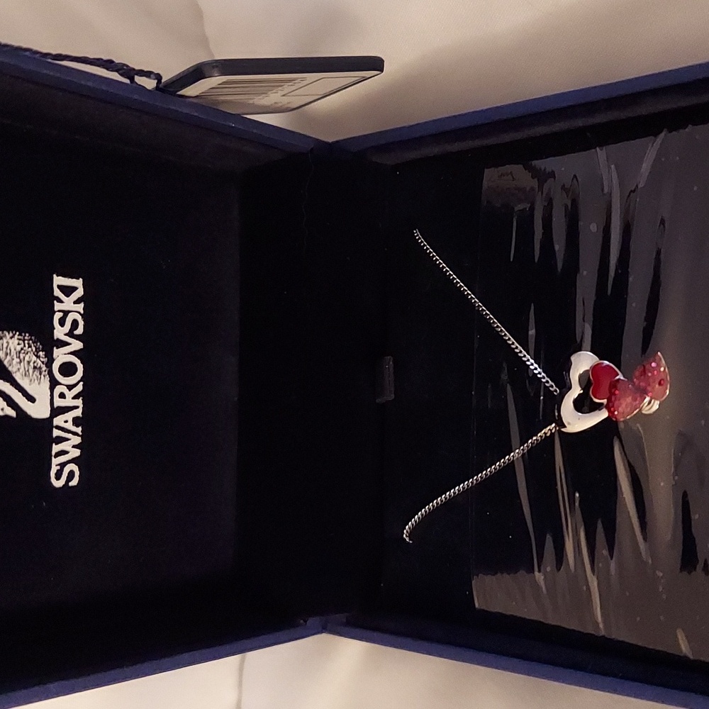 Swarovski Silver Necklace with Red Heart Pendant